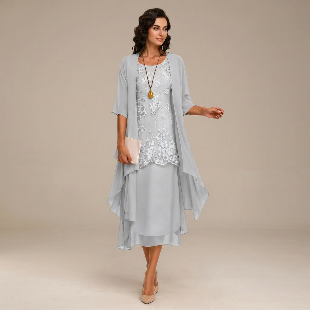 Krystal - Robe midi élégante en deux pièces