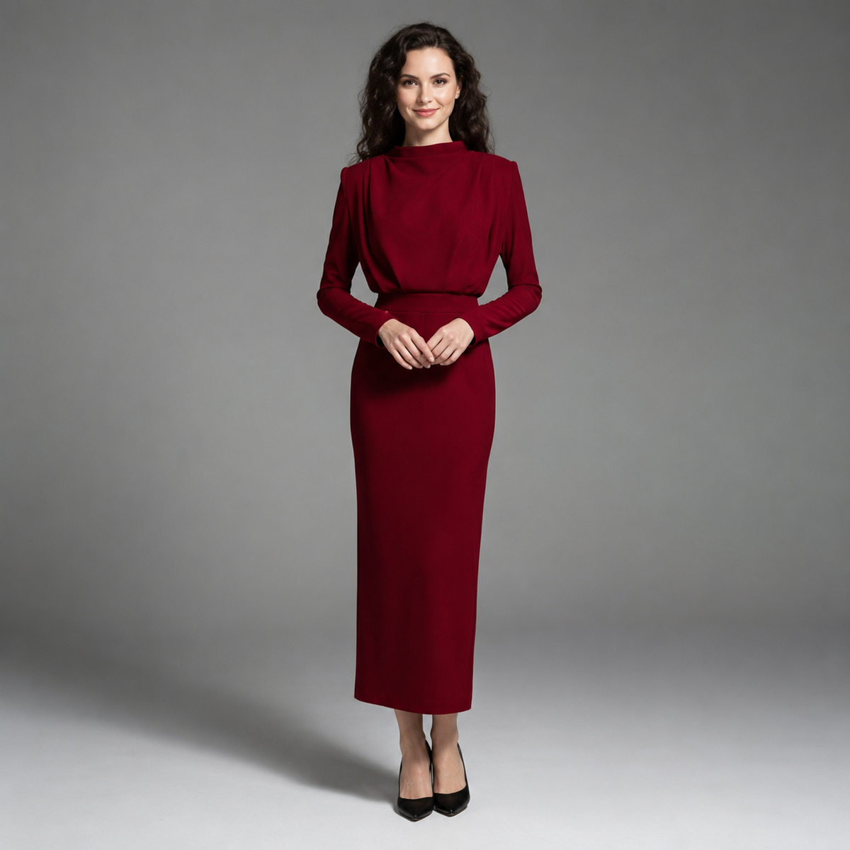 Darby - Robe Longue à Manches Longues à la Mode