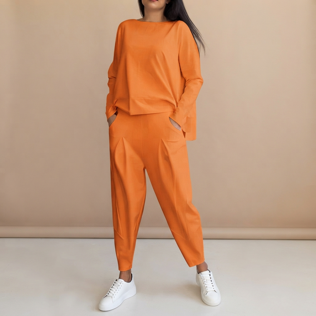 Emilyn - Ensemble Pantalon Large et Décontracté