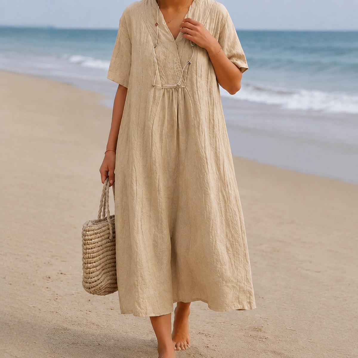 Kendra - Robe Décontractée à Col V