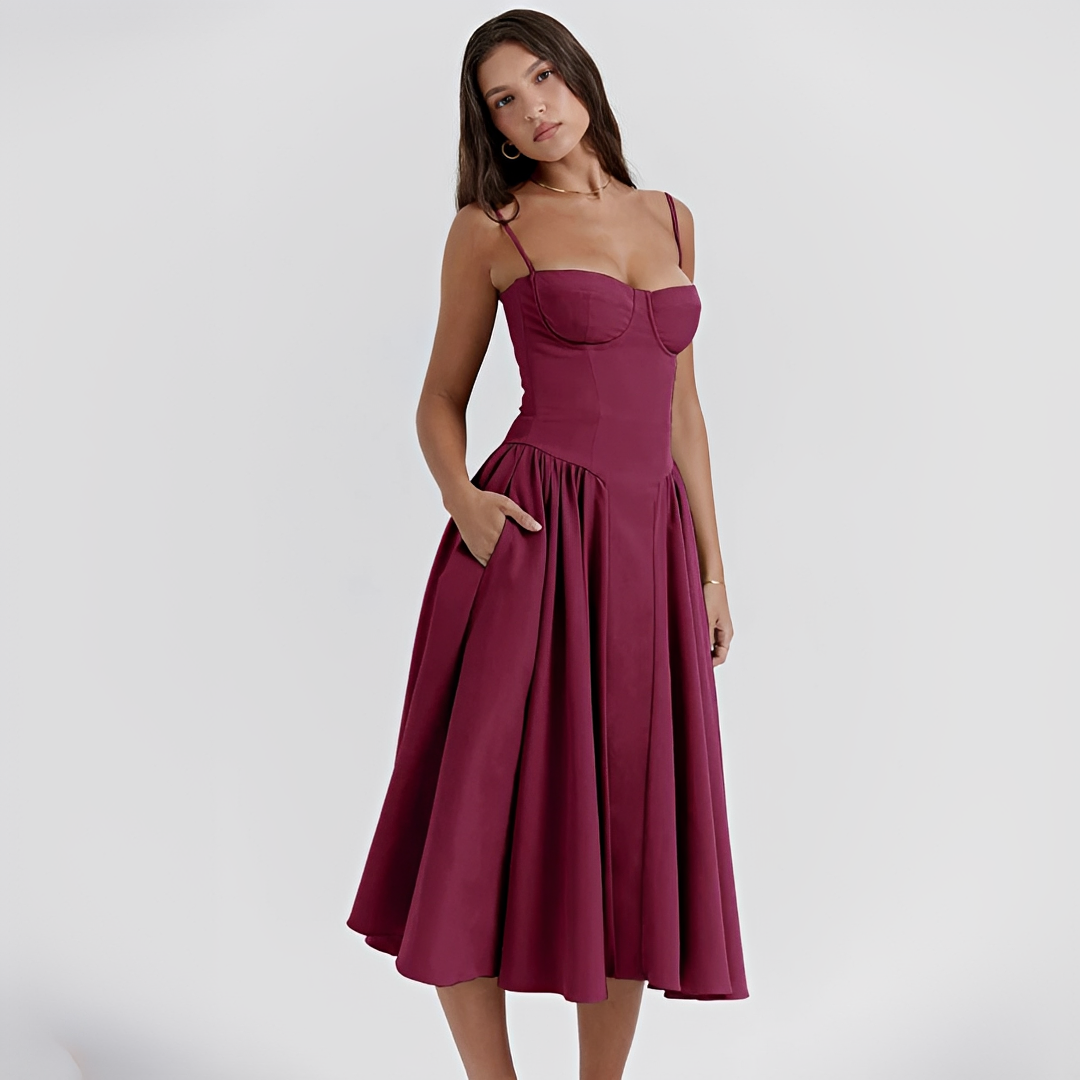 Michaela - Robe Midi Élégante et Raffinée