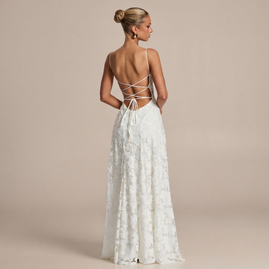 Helena - Robe Longue Élégante avec Dos Découvert