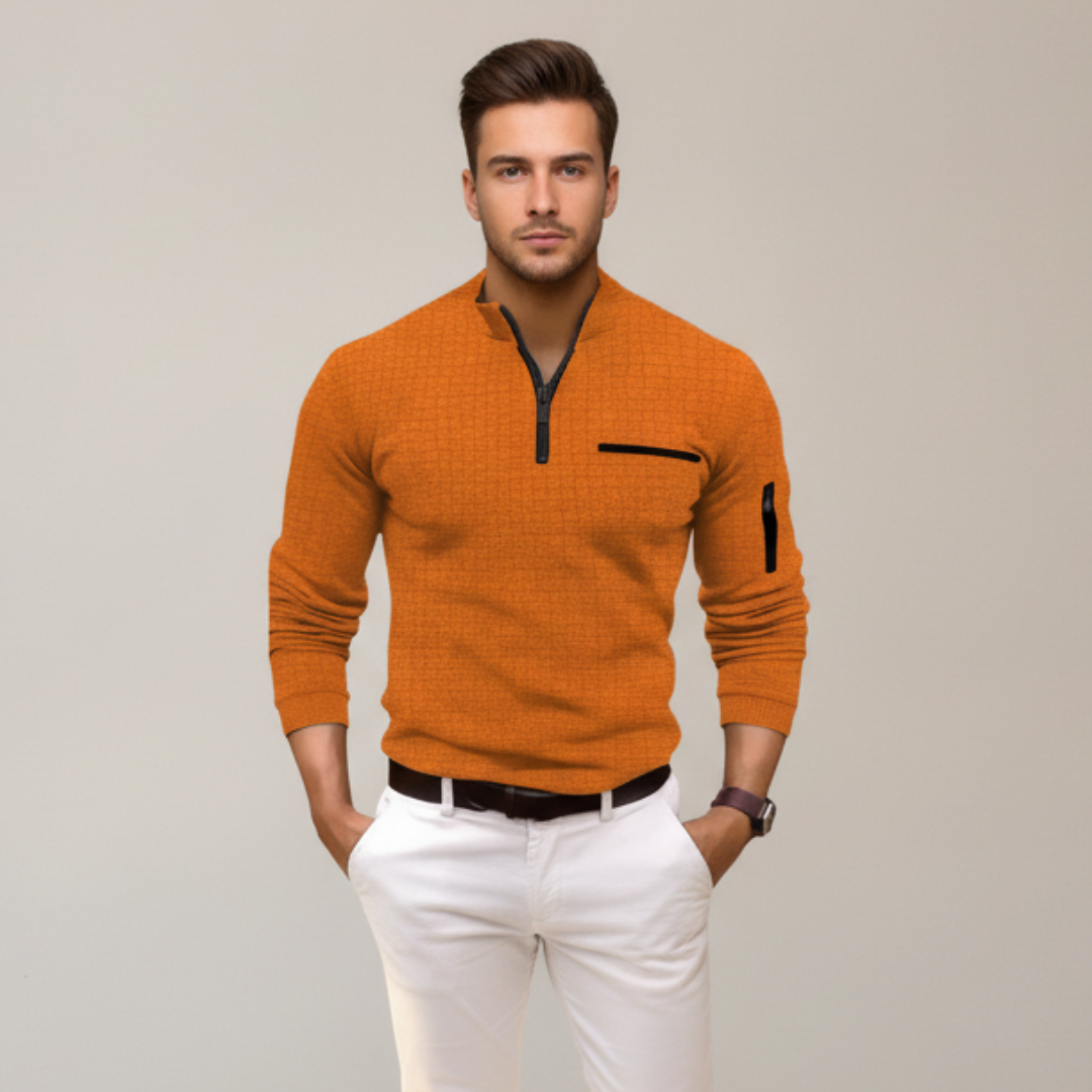 Andrey - Chemise Stylée à Demi-Fermeture Éclair