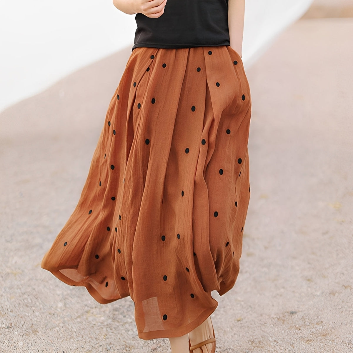 Thea - Jupe casual à pois pour femmes