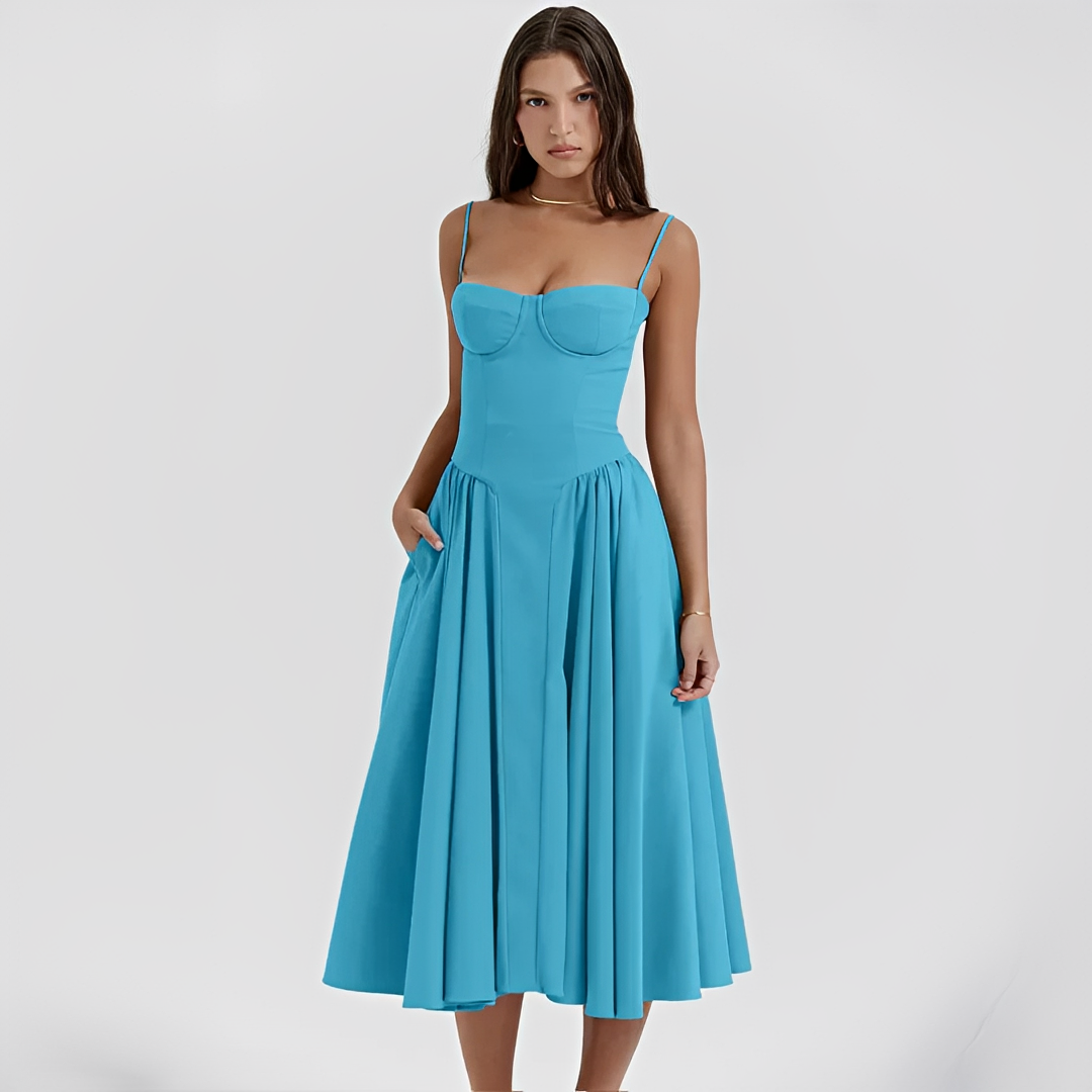 Michaela - Robe Midi Élégante et Raffinée