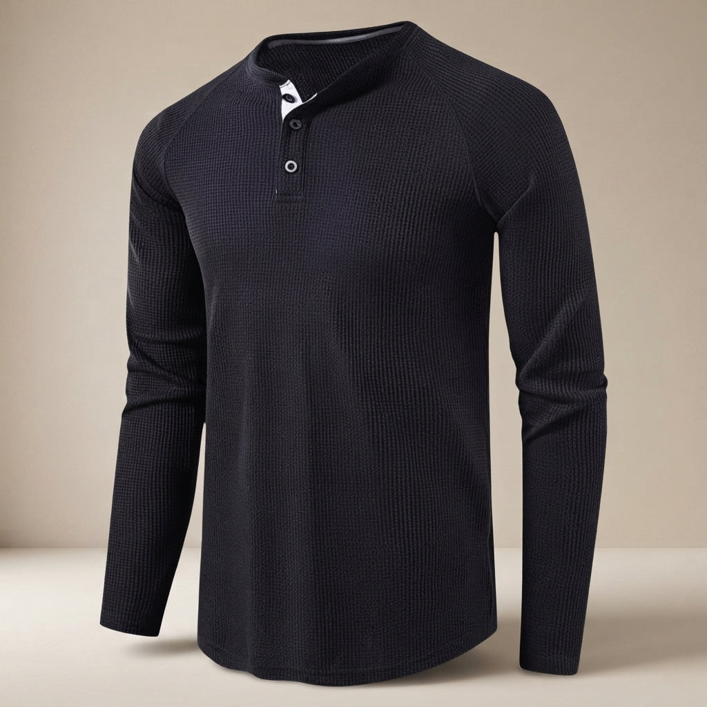 Teifion - Chemise Henley Traditionnelle à Motif Nid d'Abeille