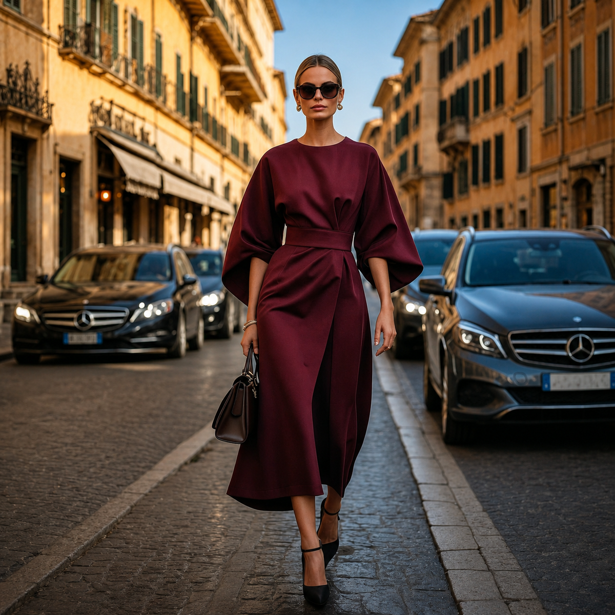 Sonia - Robe Élégante à Manches Amples