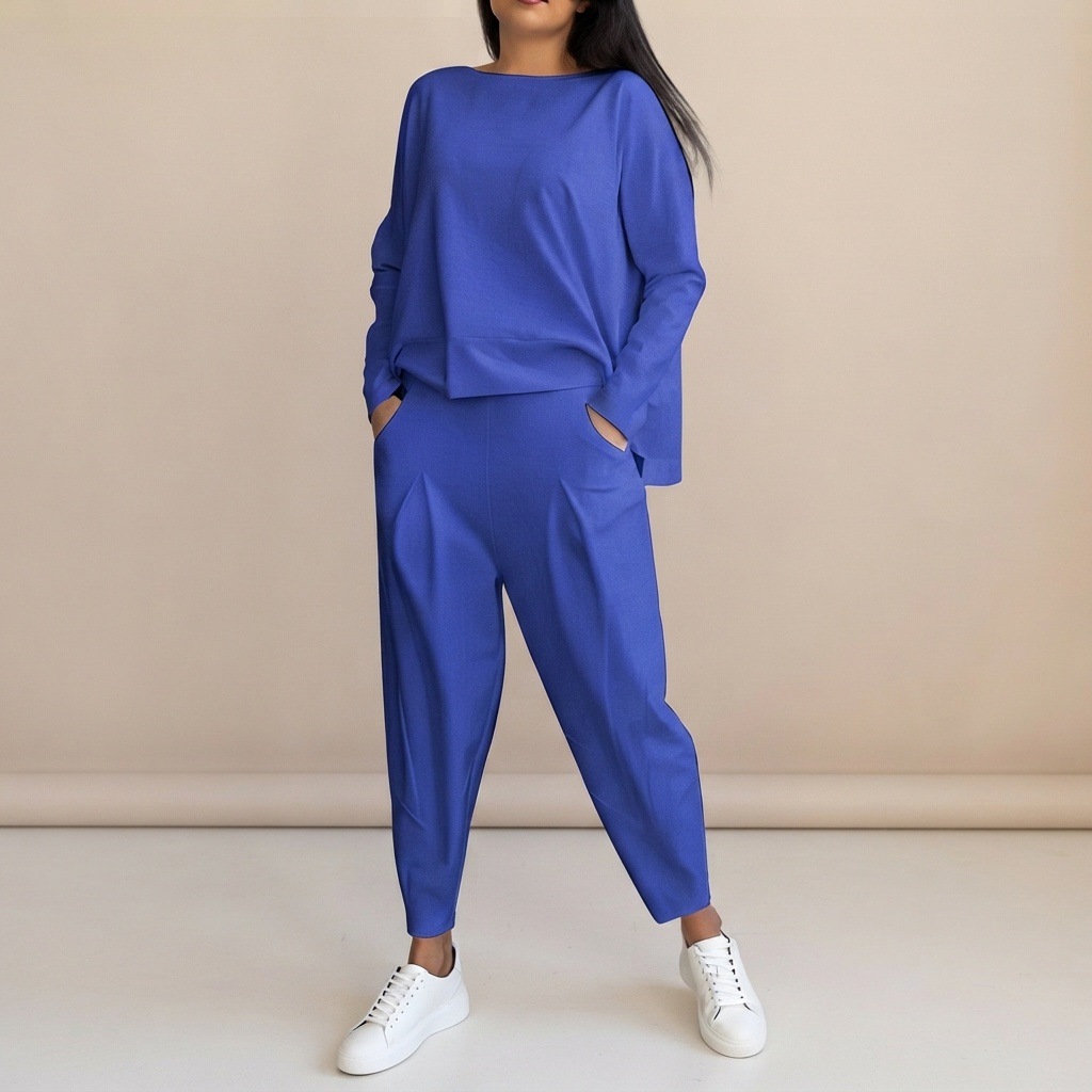 Emilyn - Ensemble Pantalon Large et Décontracté
