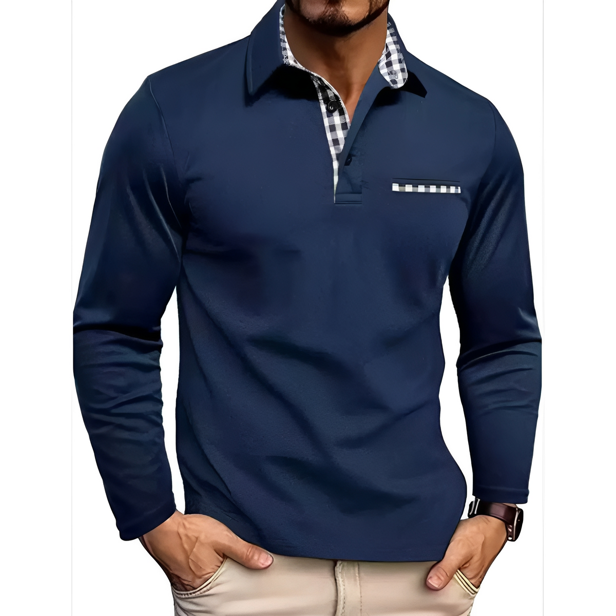Gerald - Polo élégant à manches longues pour hommes