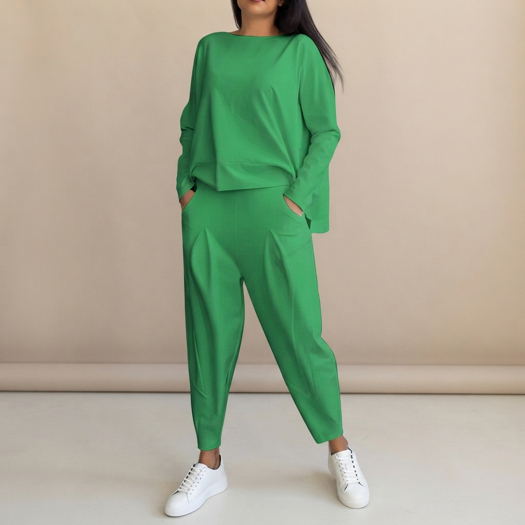 Emilyn - Ensemble Pantalon Large et Décontracté