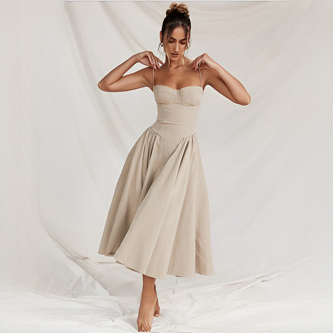 Michaela - Robe Midi Élégante et Raffinée