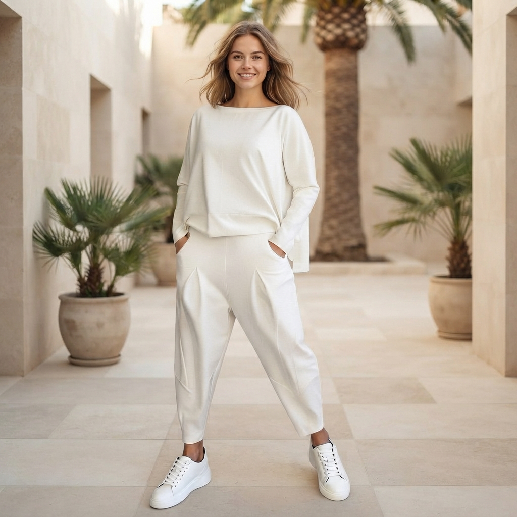 Emilyn - Ensemble Pantalon Large et Décontracté