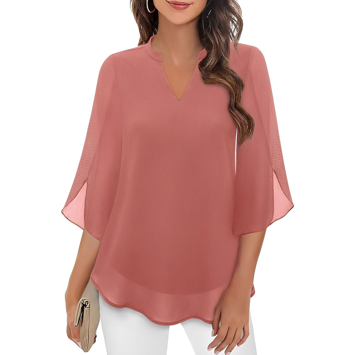 Vanessa - Blouse large à col en V pour femmes