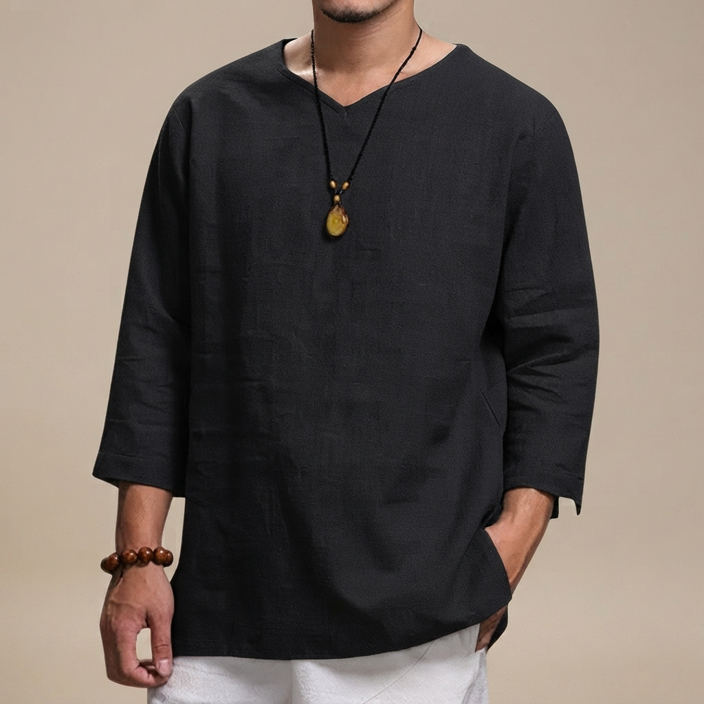 Edwin - Chemise Décontractée à Col V Ample