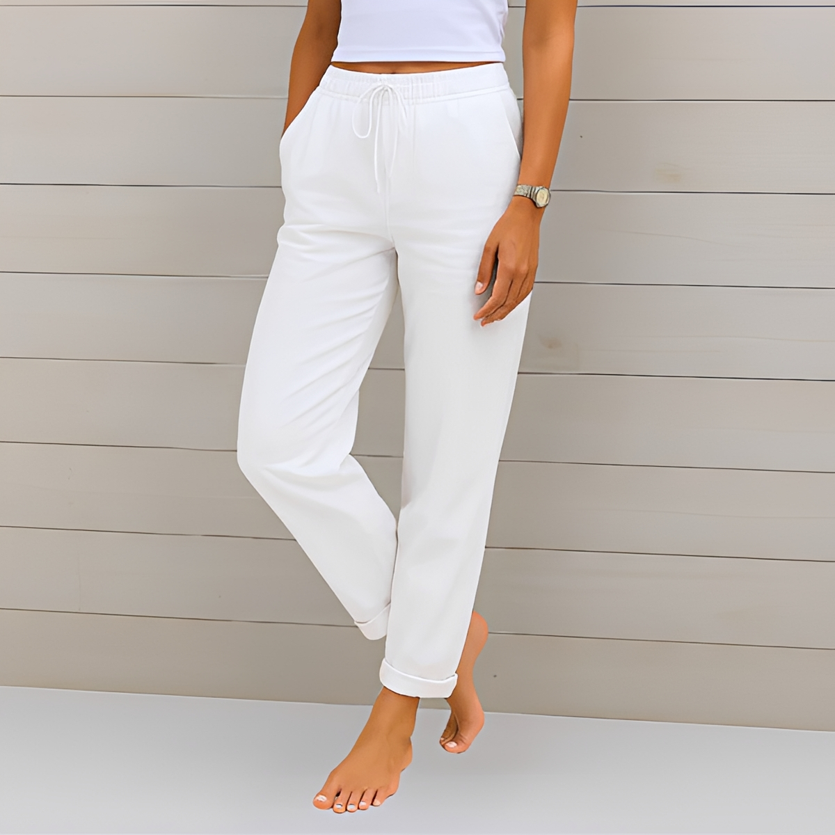 Audrey - Pantalon Décontracté avec Cordon