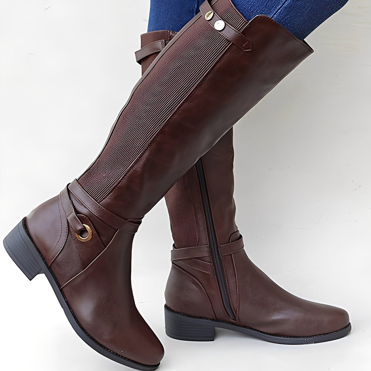 Megan - Bottes en cuir classiques et robustes pour femmes