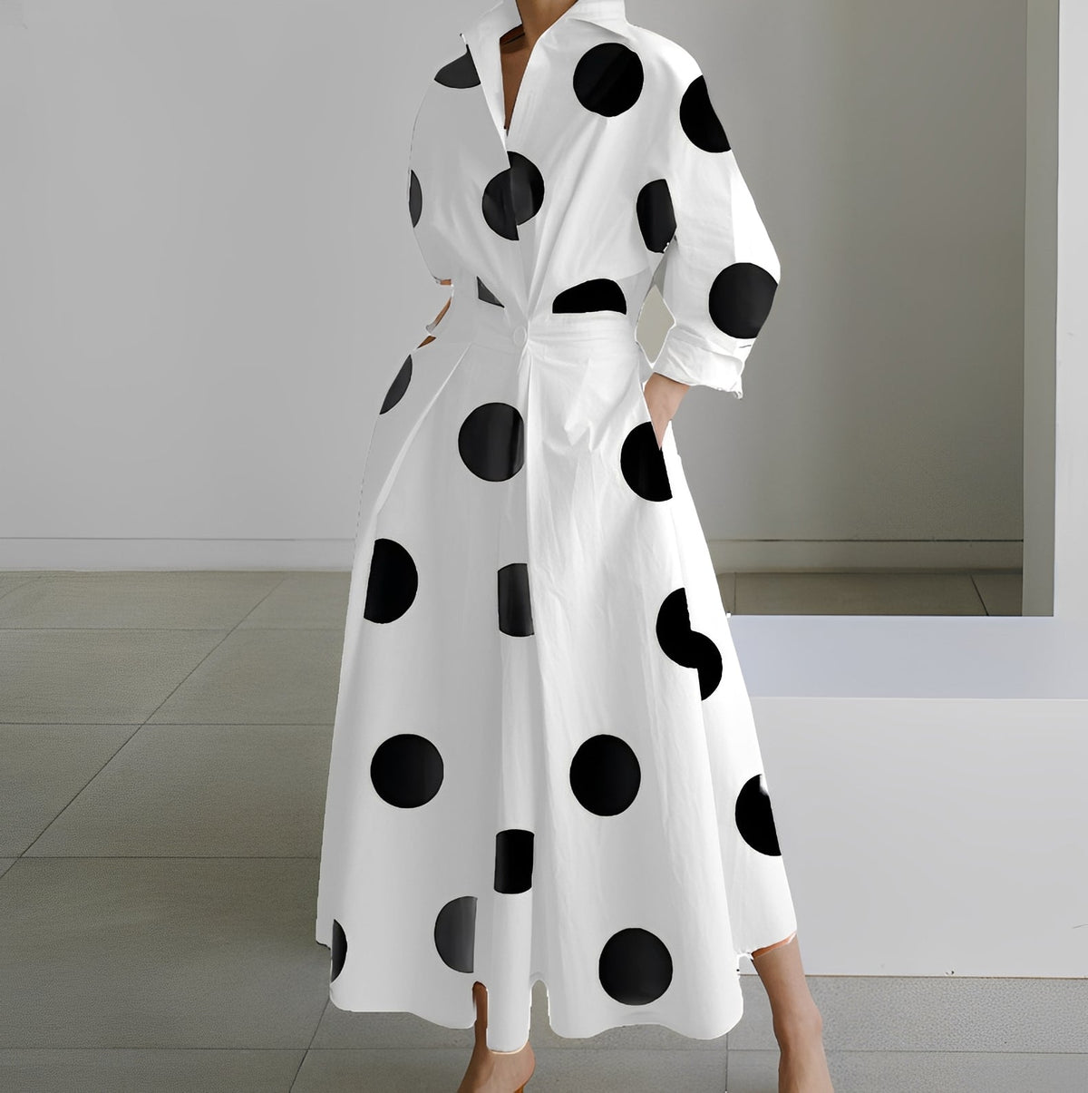 Martha - Robe chemise chic à motif abstrait pour femmes
