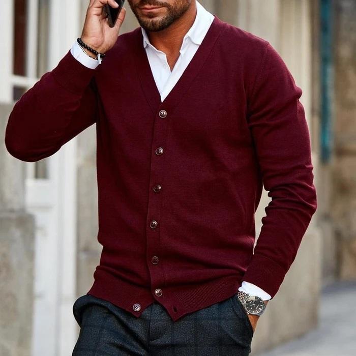 Aamir - Cardigan en maille pour homme – Confort et style intemporel