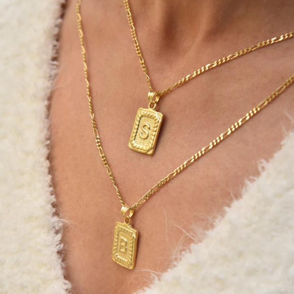 Collier de Lettre Vintage - Collier de lettre personnalisée avec initiale