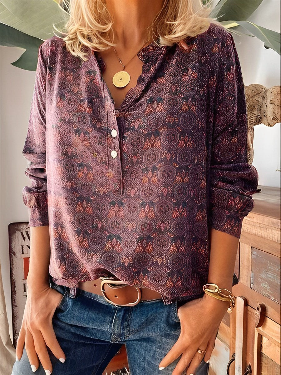 Bellamy - Classique blouse imprimée pour femmes