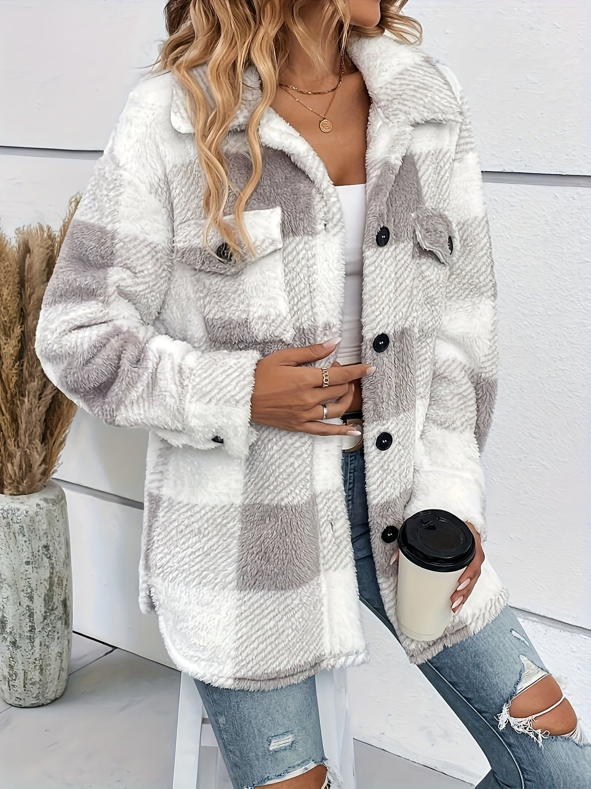 Julie - Veste en polaire chaude à carreaux pour femmes