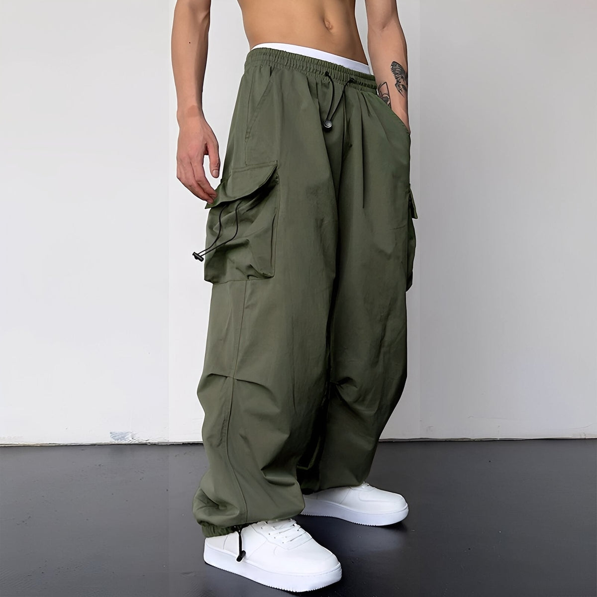 Kaleb - Pantalon cargo baggy élégant pour hommes