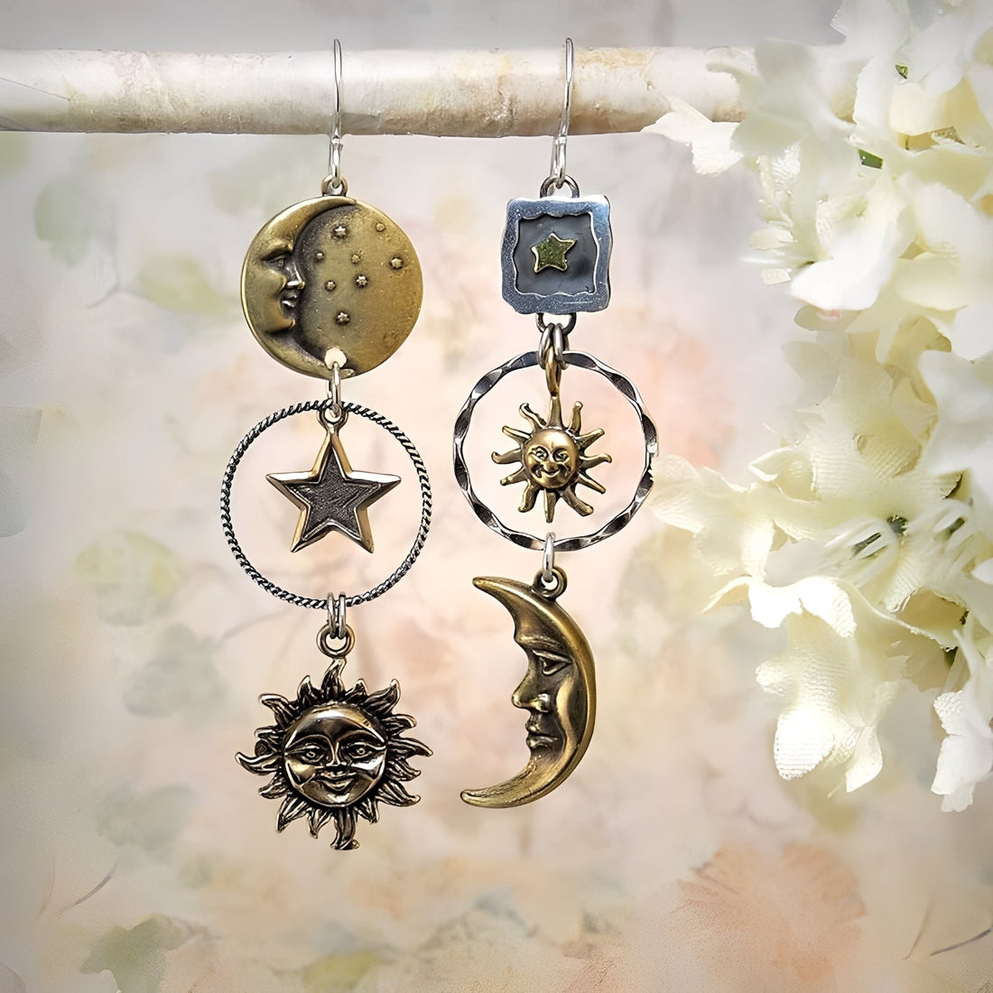 Janna – Boucles d'oreilles soleil et lune