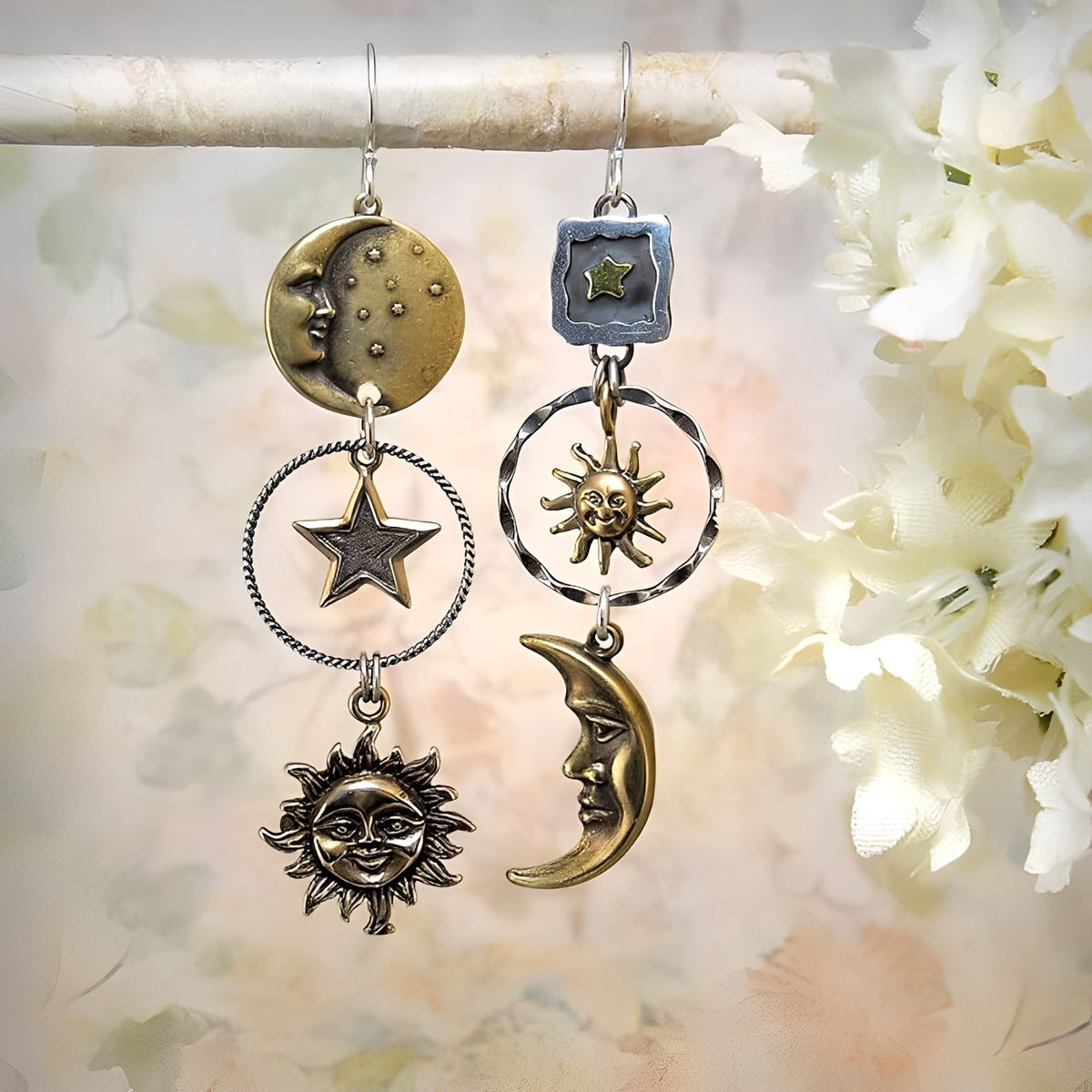 Janna – Boucles d'oreilles soleil et lune