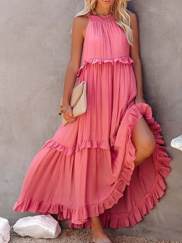 Zanna - Robe sans manches chic avec volants pour femmes
