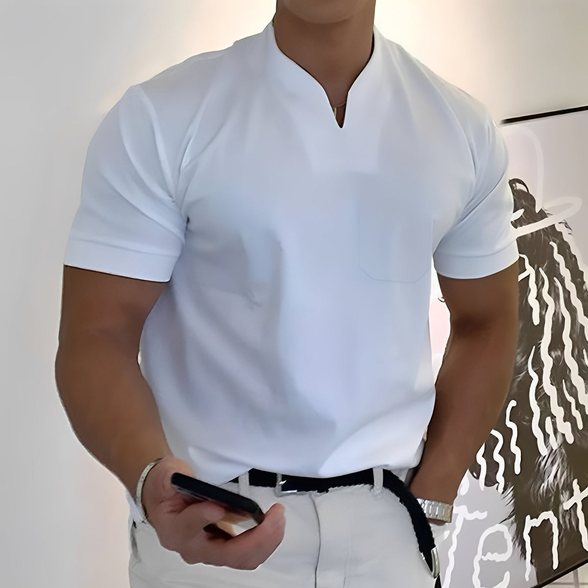 Joel - Chemise décontractée avec élastique pour hommes