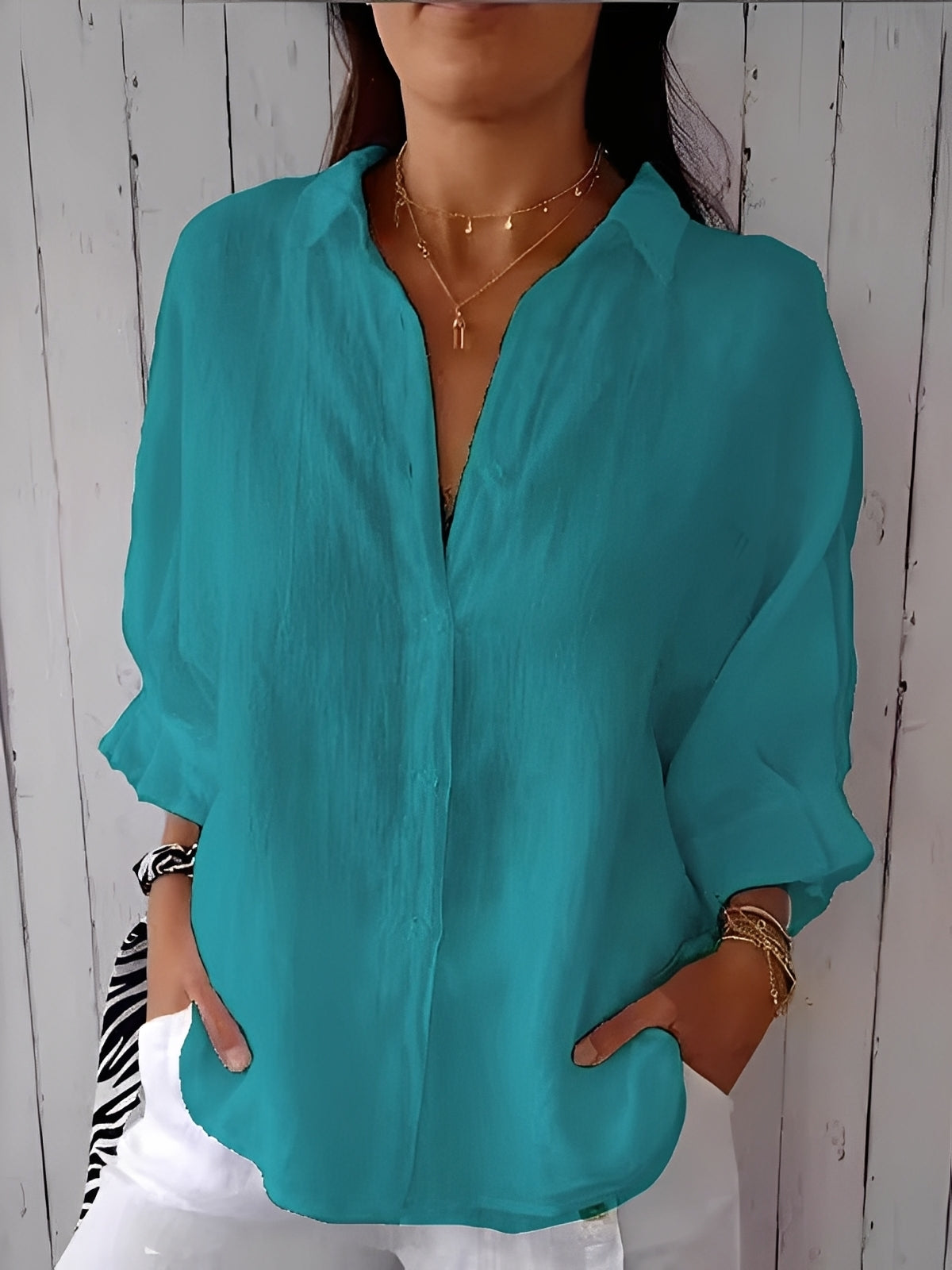 Griselda - Chemise ample en coton-lin pour femmes