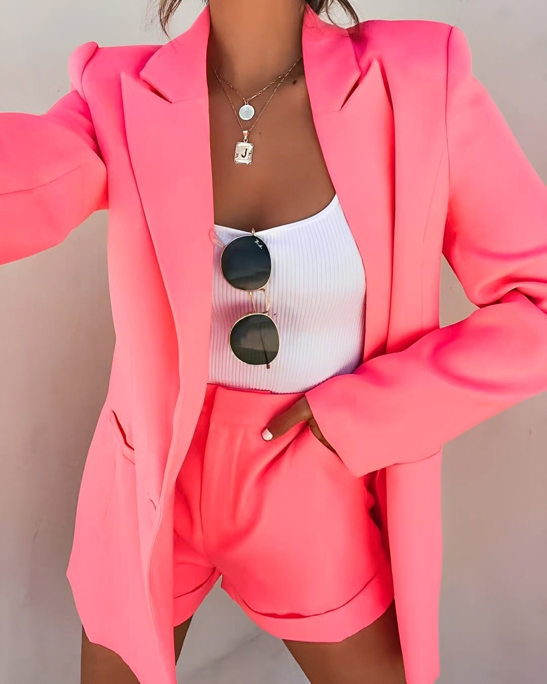 Jessie - Ensemble décontracté de blazer et short pour femmes