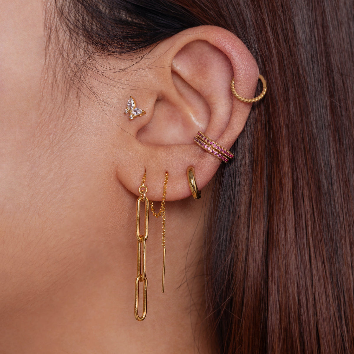 Leila - Boucles d'oreilles en corde torsadée de 8 mm
