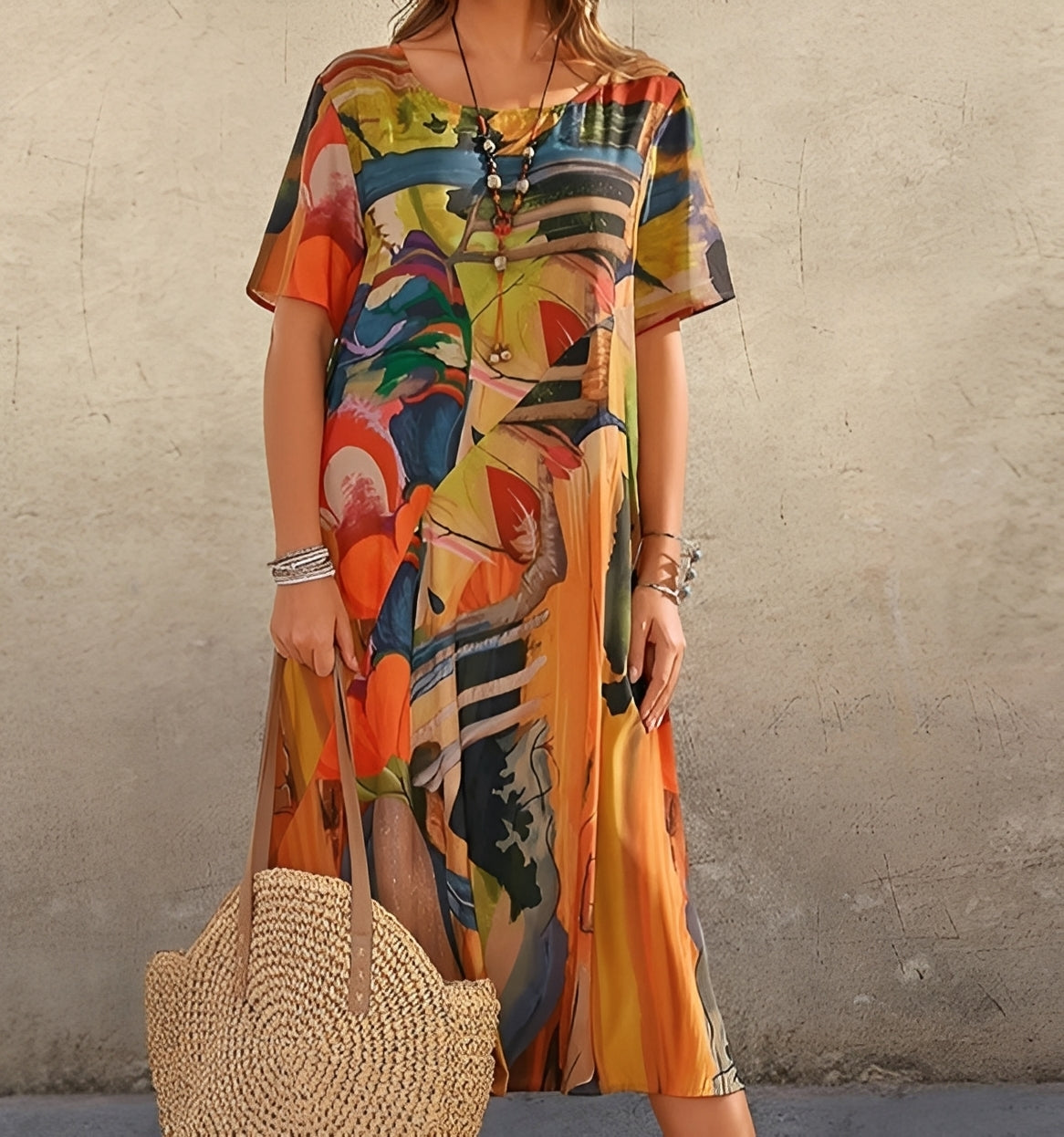 Alexa - Robe à motif élégant et coupe ample pour femmes