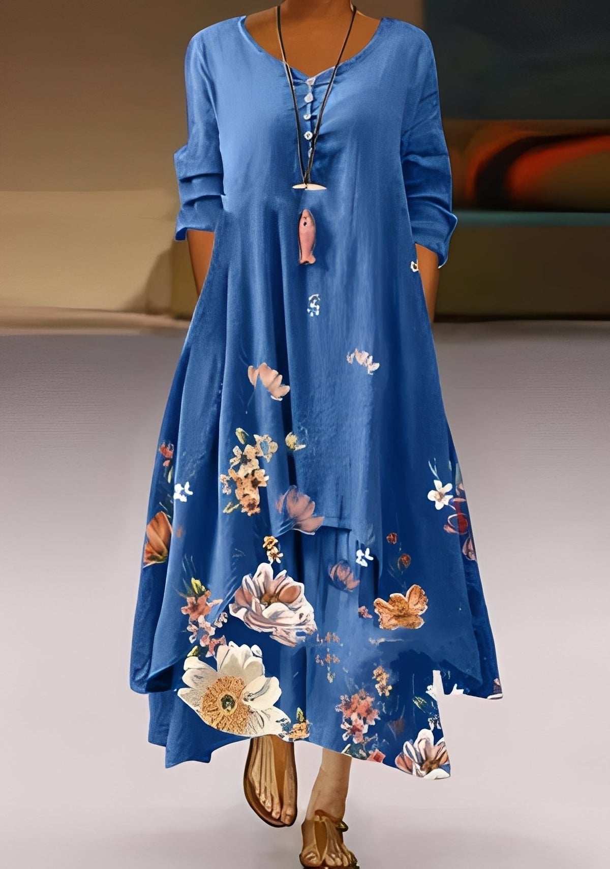 Belle - Robe fluide et élégante avec motif pour femmes