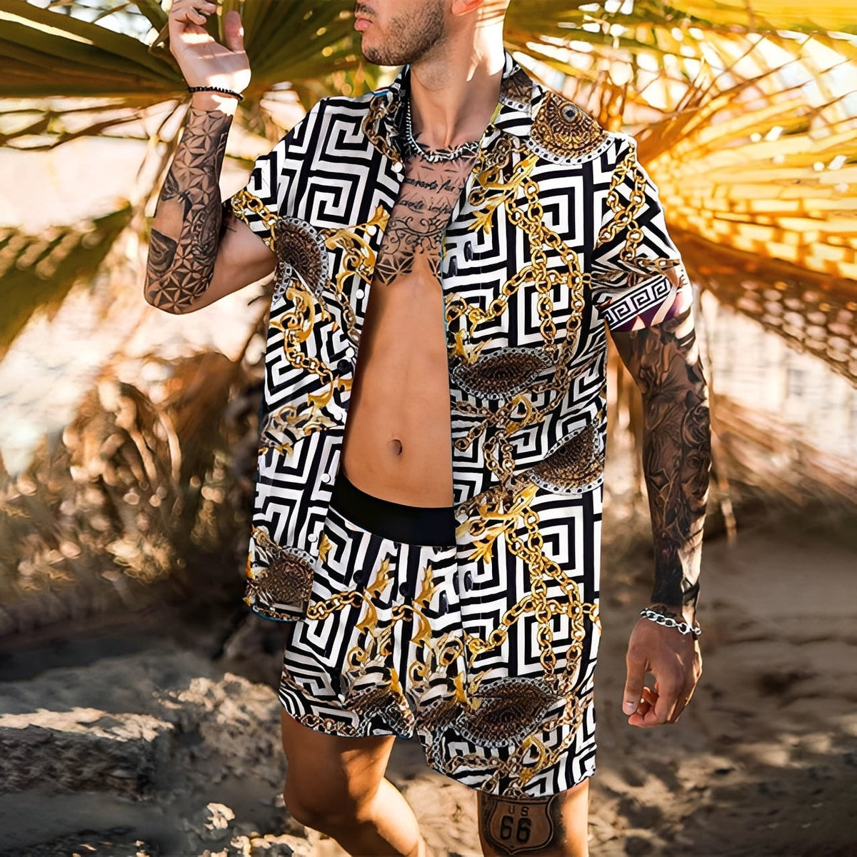 Lucas - Ensemble de chemises hawaïennes chics pour hommes