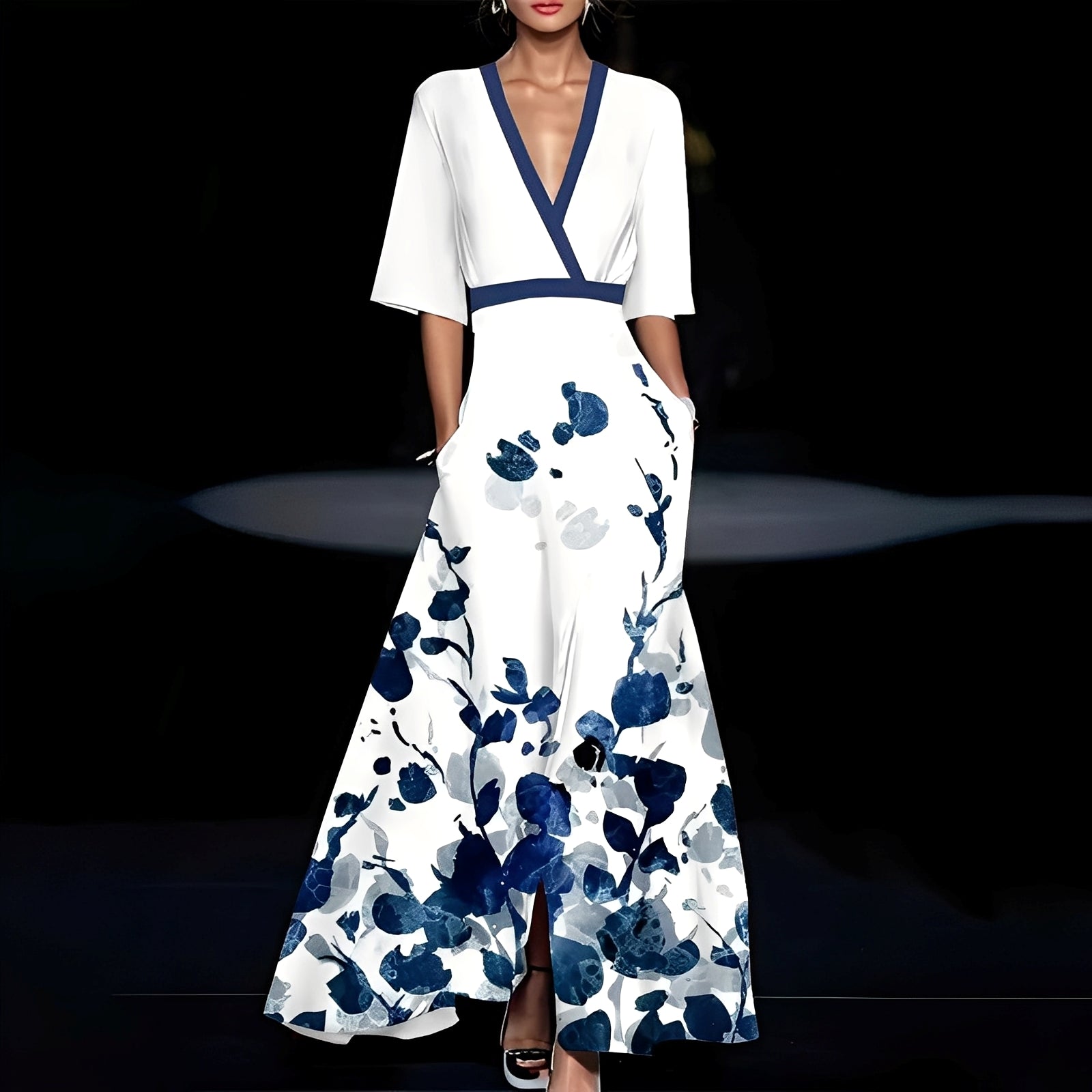 Debora - Robe longue à motif floral pour femme