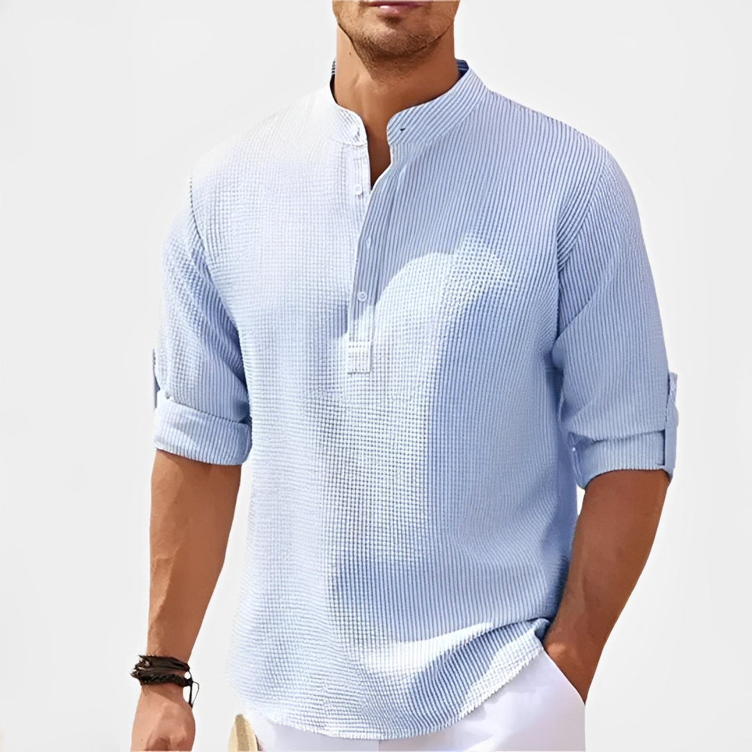Khenneth - Chemise d'été tendance à manches longues pour homme