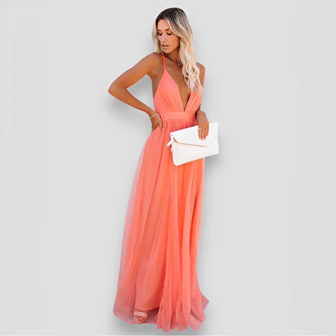 Lidia - Robe Maxi Chic à Col V
