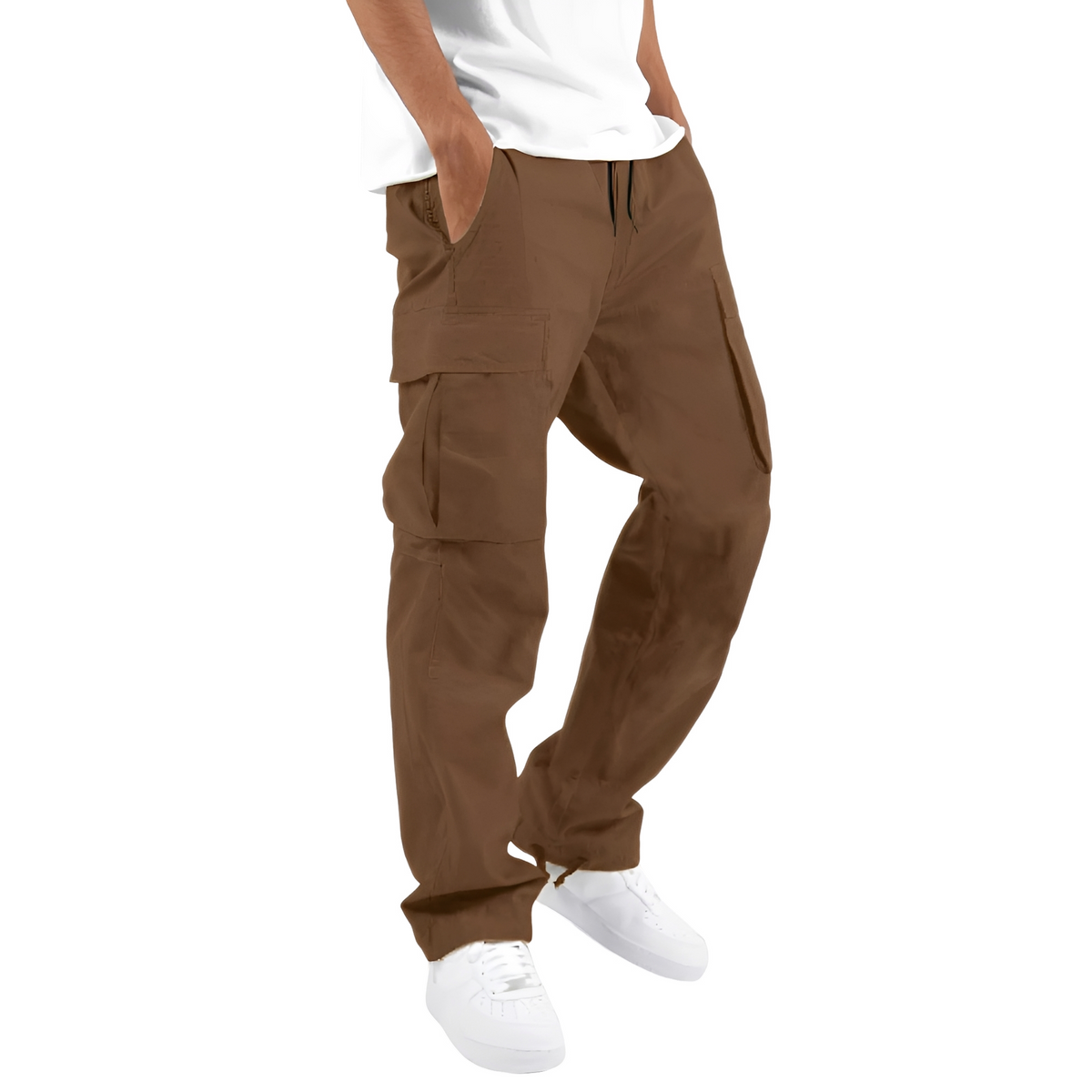 Cooper - Pantalon cargo ample pour hommes avec cordon de serrage