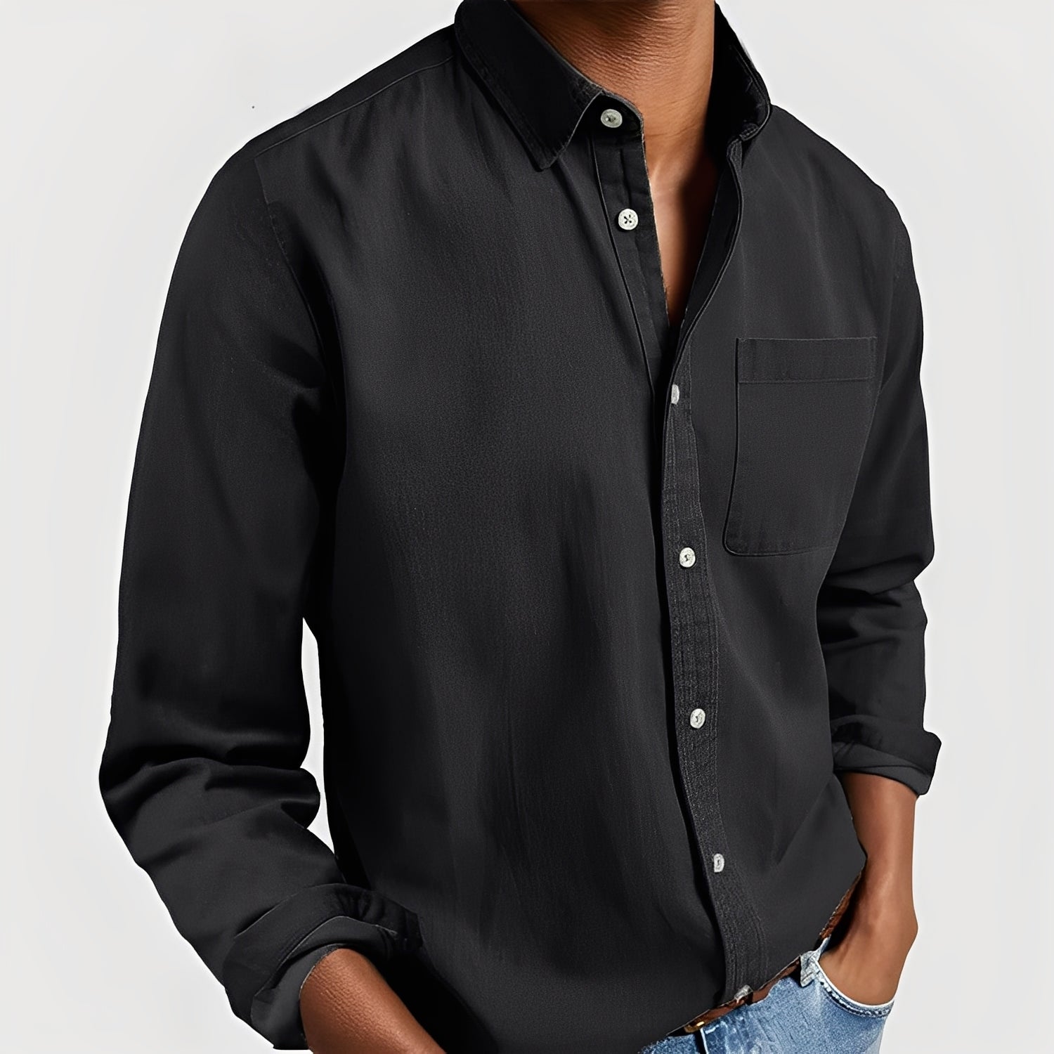 Kaspar - Chemise à manches longues décontractée pour homme