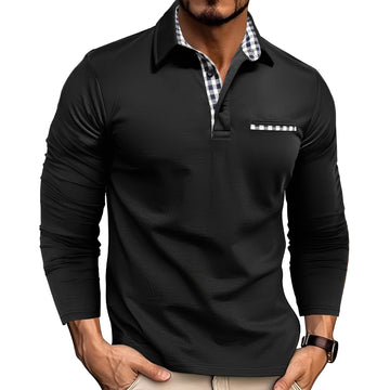 Cédrick - Polo d'hiver à manches longues, chaud et masculin