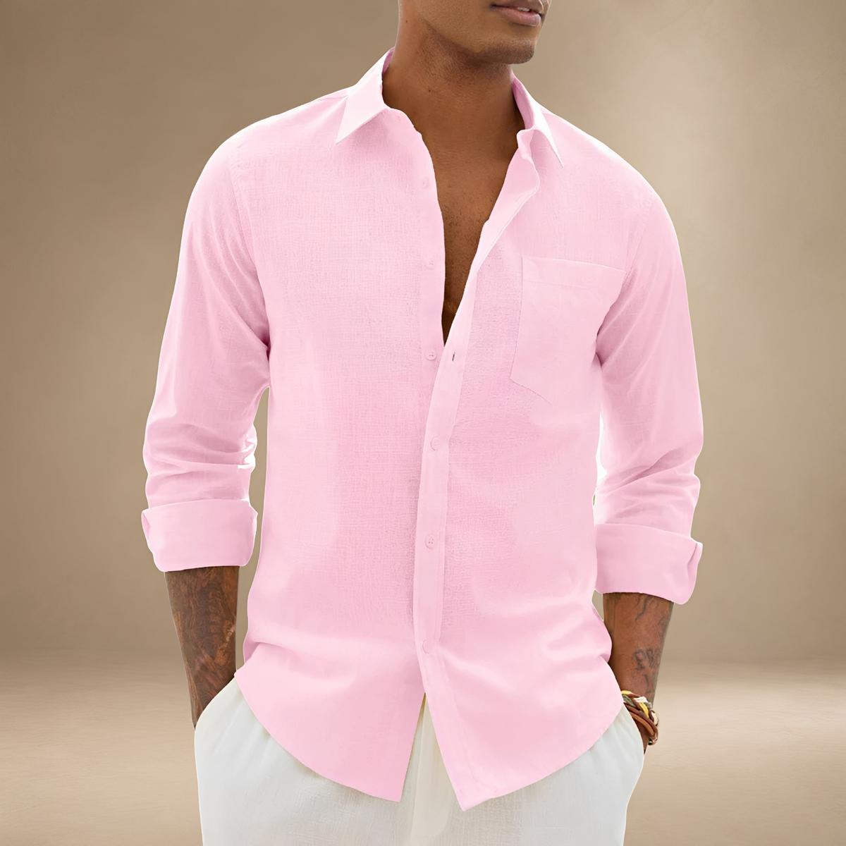 Ajay - Chemise Décontractée à Manches Longues