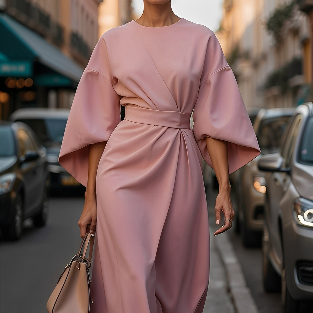 Lauriane - Robe élégante avec manches lanternes pour femmes