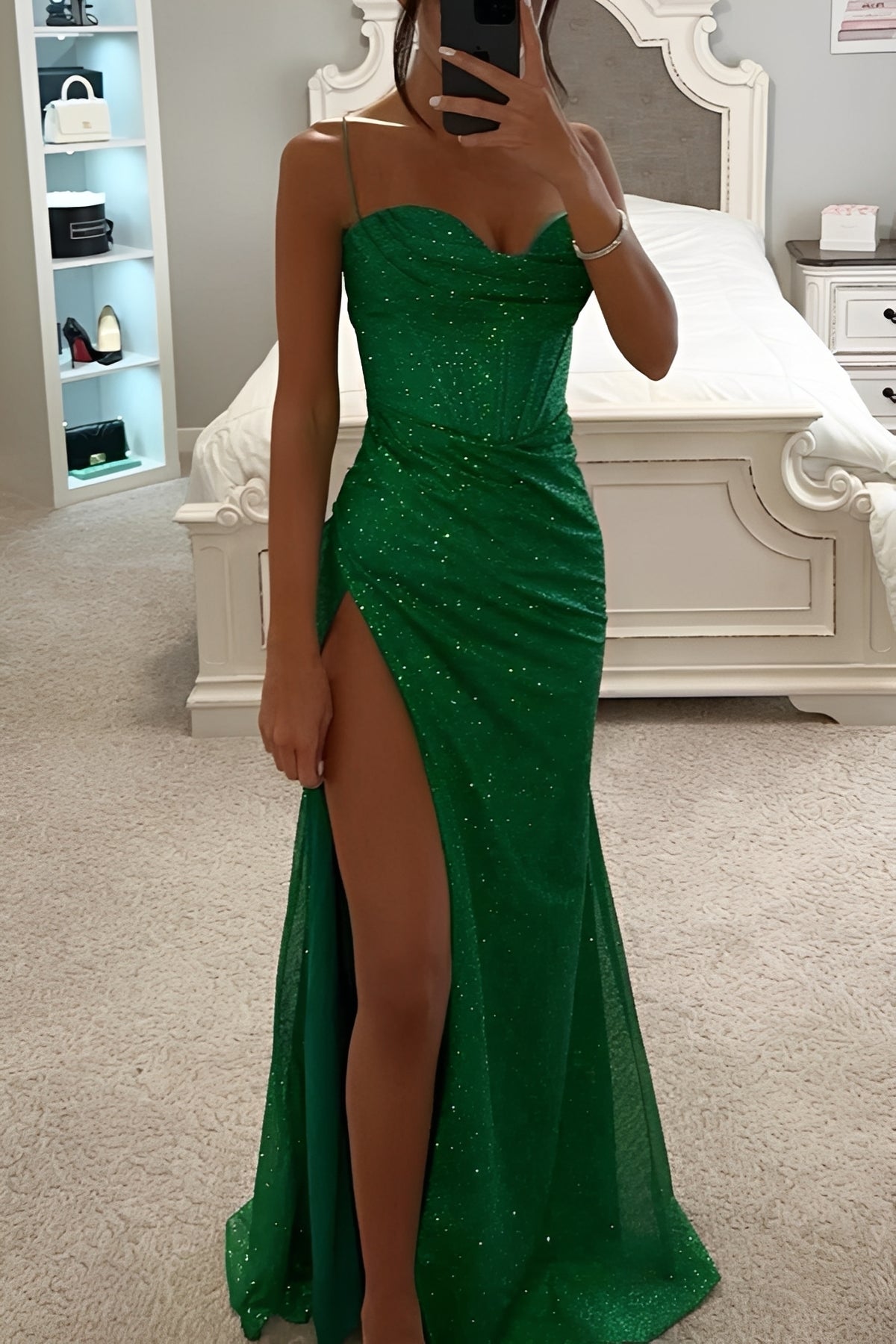 Annalise - Robe longue sophistiquée avec sequins et fente pour femmes