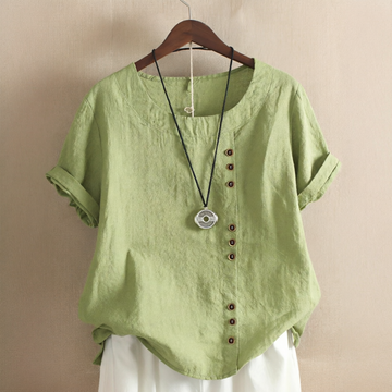 Noelle - Blouse à la Mode avec Boutons et Coupe Ample