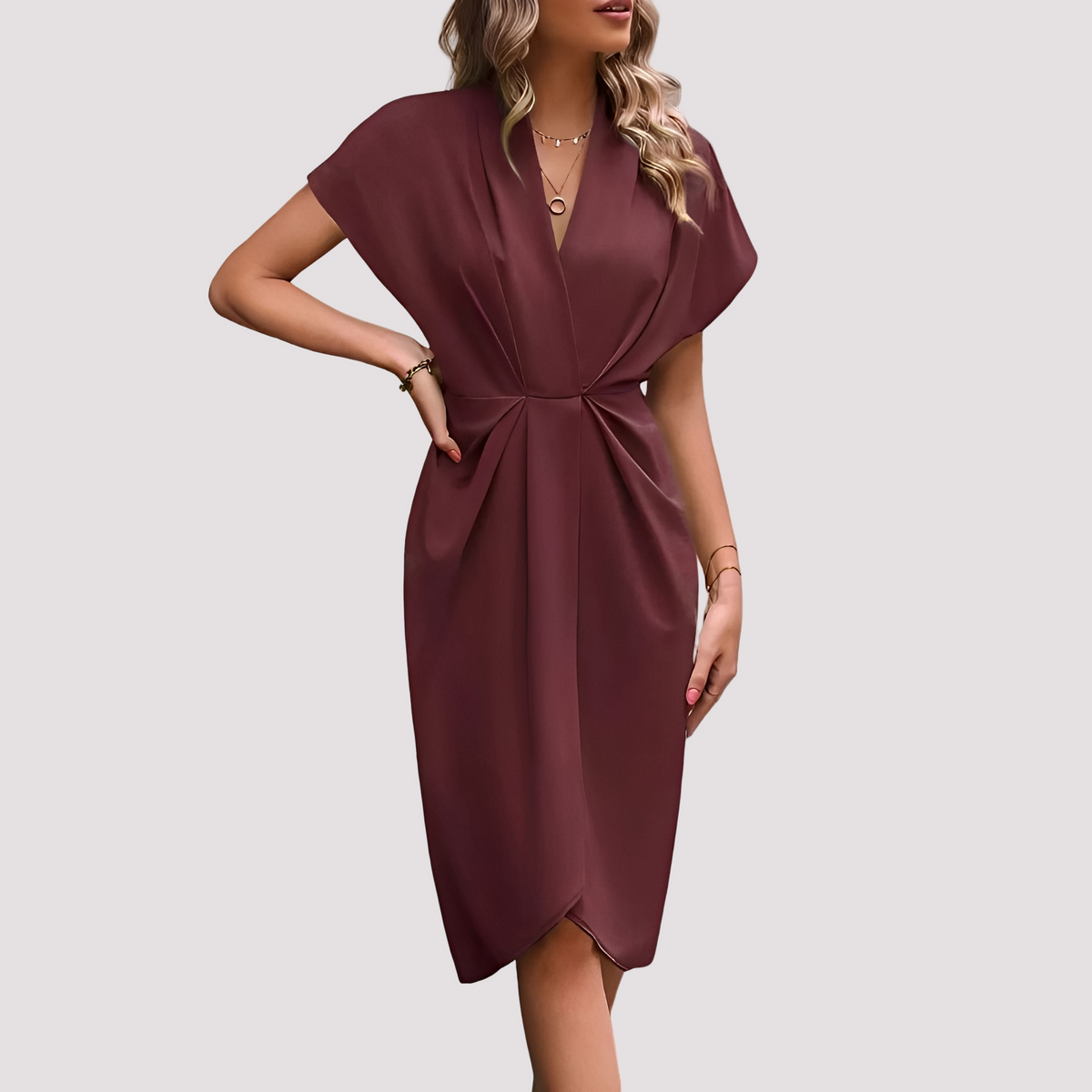 Gwen - Robe Midi Élégante Fendue