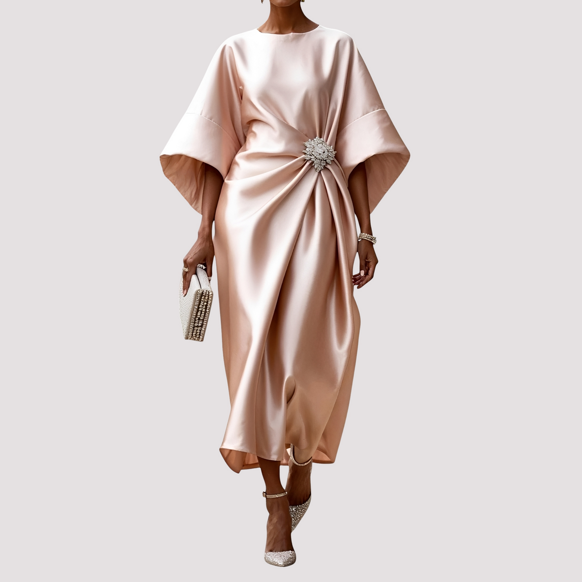 Kay - Robe Midi Élégante Portefeuille