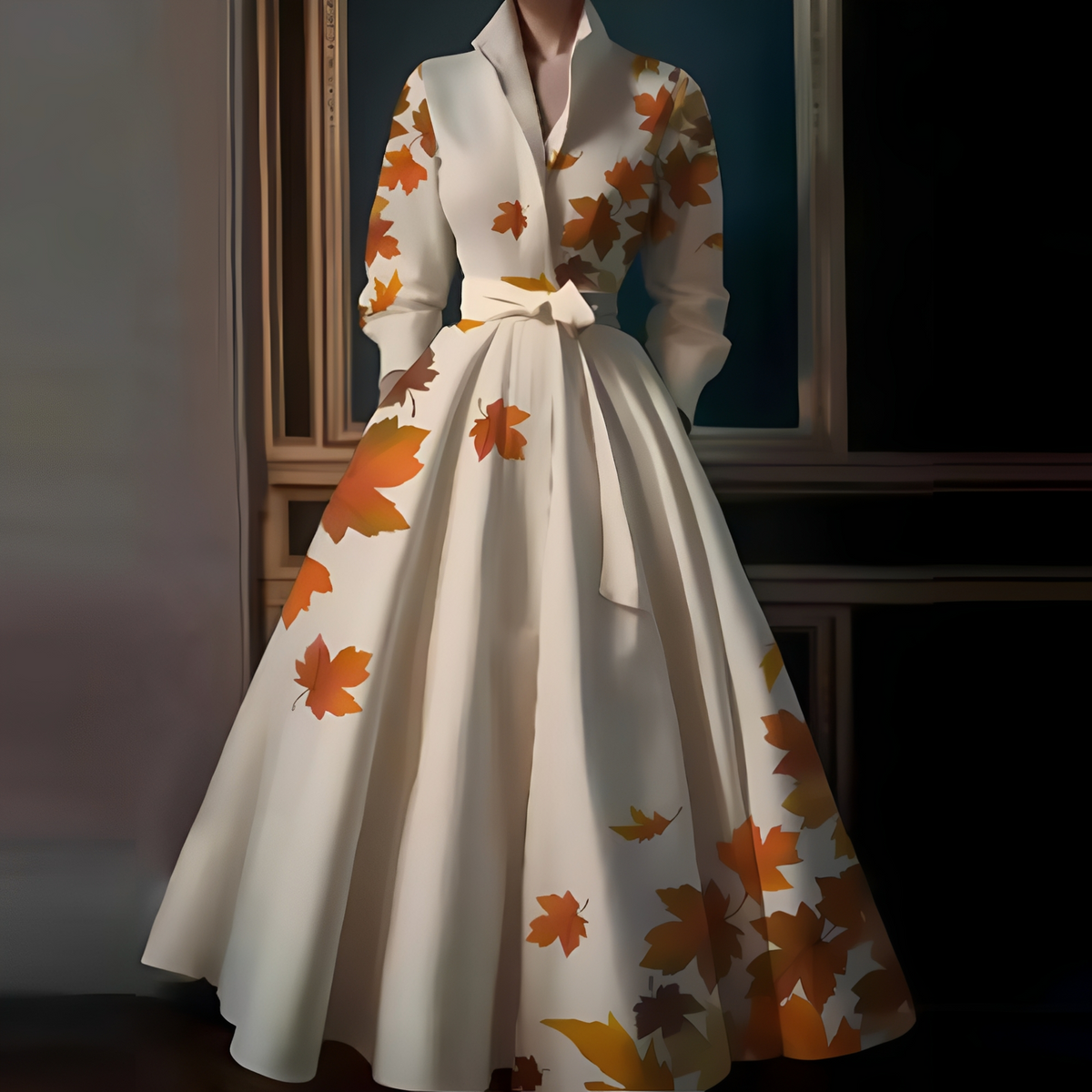 Megan - Robe longue élégante avec ceinture pour femmes