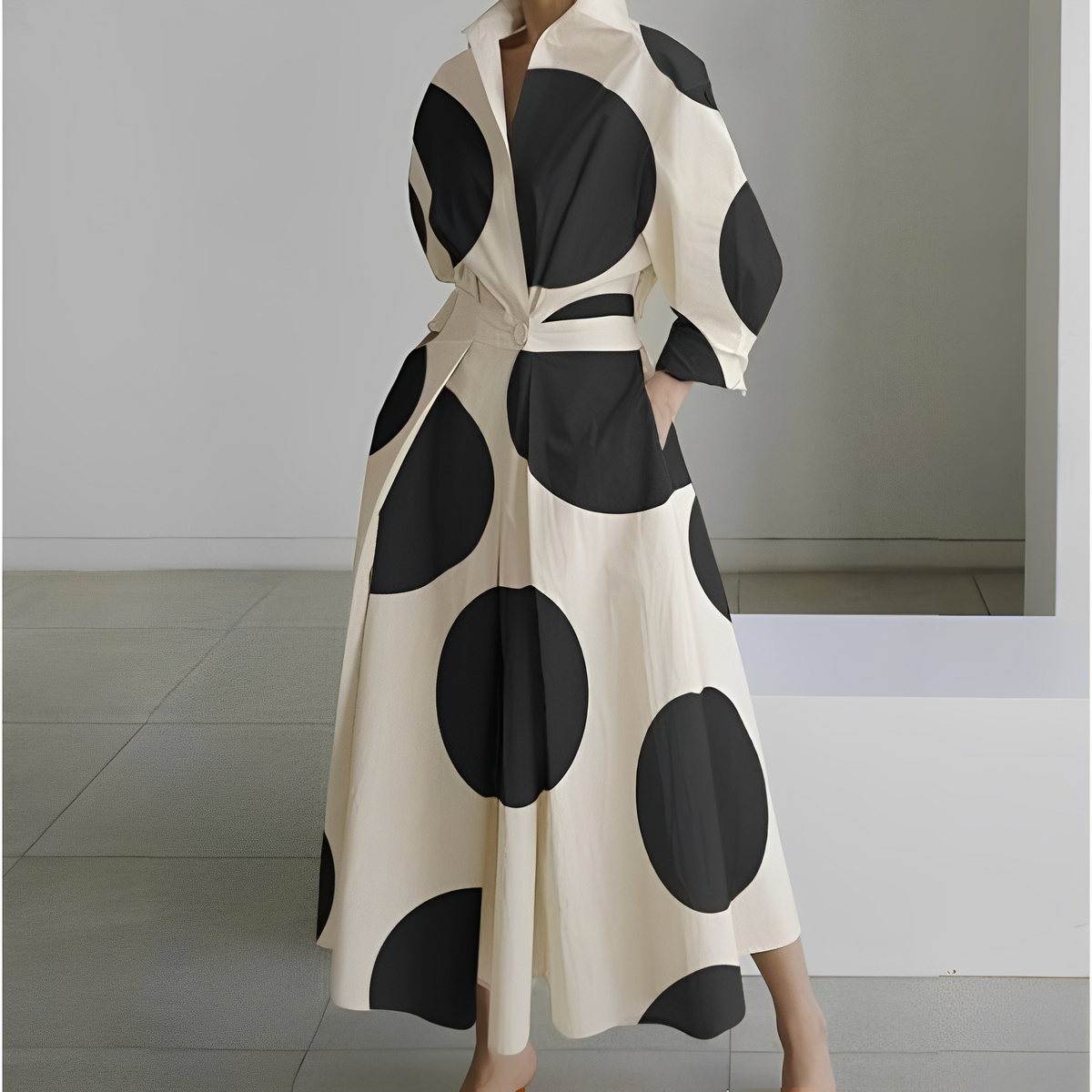 Martha - Robe chemise chic à motif abstrait pour femmes